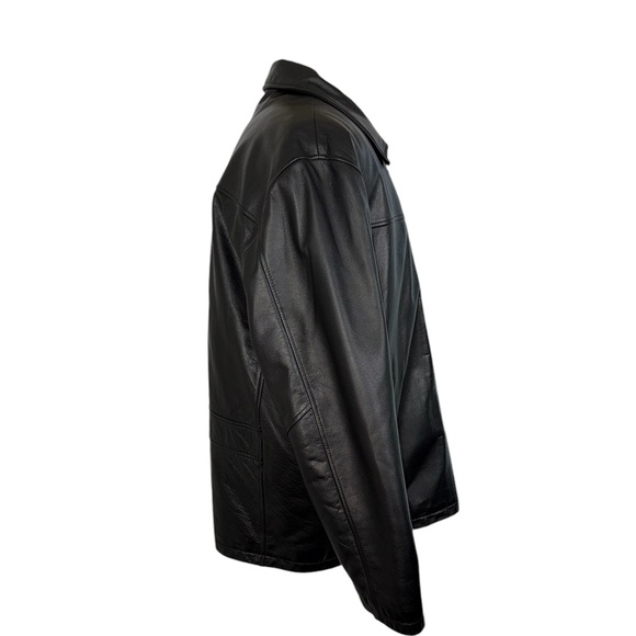 Leather Limited Men’s XL Black Zip Up Leather Jacket Zip Out Lining - Picture 2 of 12